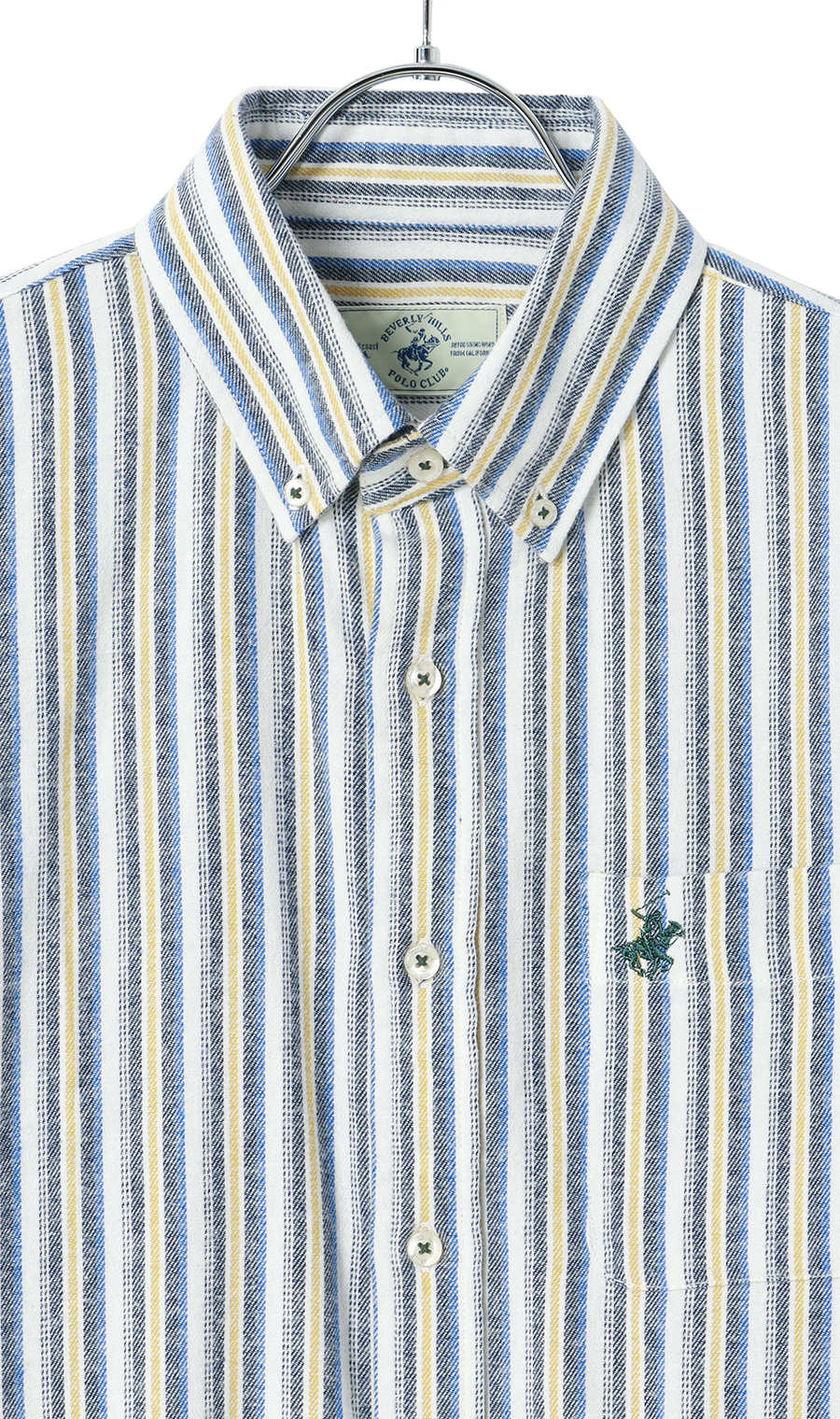 両面起毛ツイルボタンダウンシャツ【BEVERLY HILLS POLO CLUB】 イエロー M