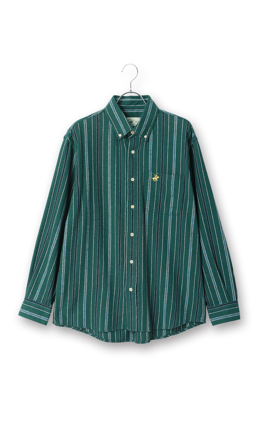 両面起毛ツイルボタンダウンシャツ【BEVERLY HILLS POLO CLUB】 グリーン M