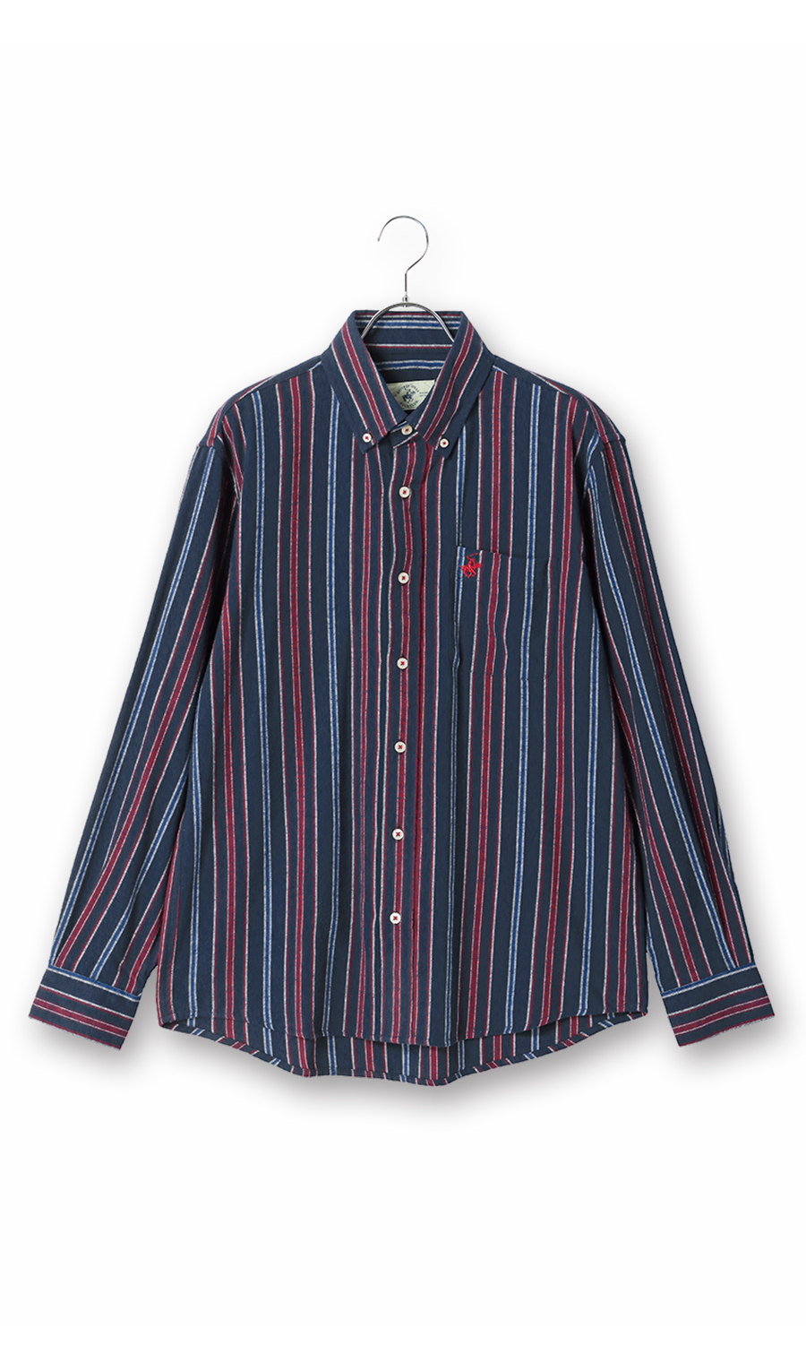 両面起毛ツイルボタンダウンシャツ【BEVERLY HILLS POLO CLUB】 ネイビー M