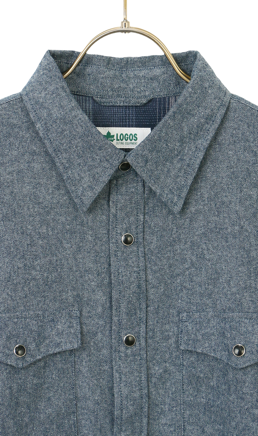 ビエラ起毛ドットボタンシャツ【LOGOS】 ネイビー LL
