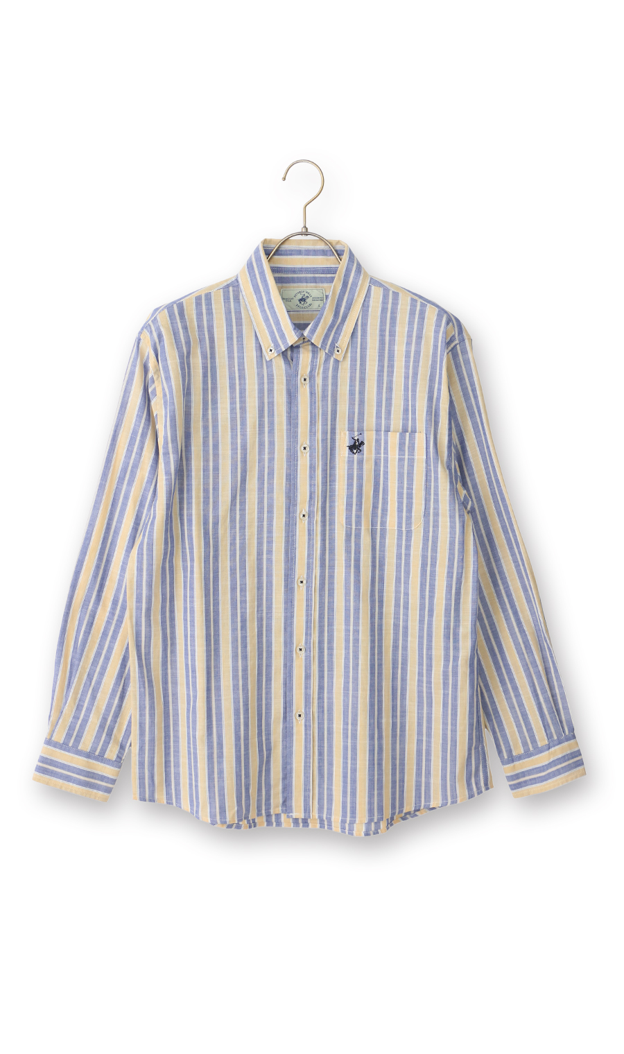 綿スラブボタンダウンシャツ【BEVERLY HILLS POLO CLUB】 イエロー M