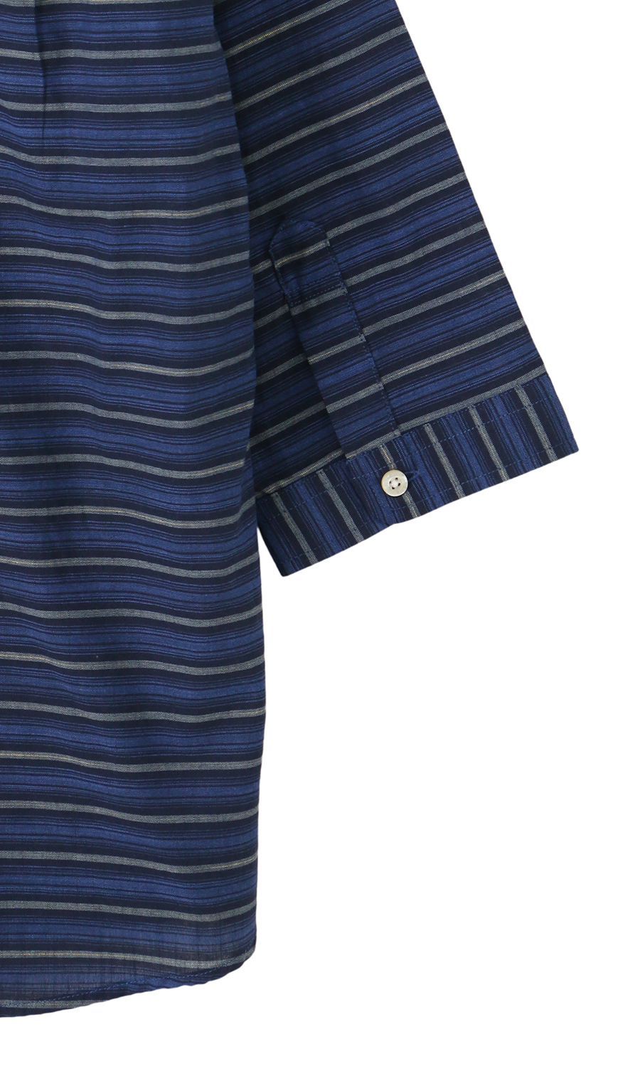 綿スラブレギュラーカラーシャツ【7分袖】【BEVERLY HILLS POLO CLUB】 ネイビー M