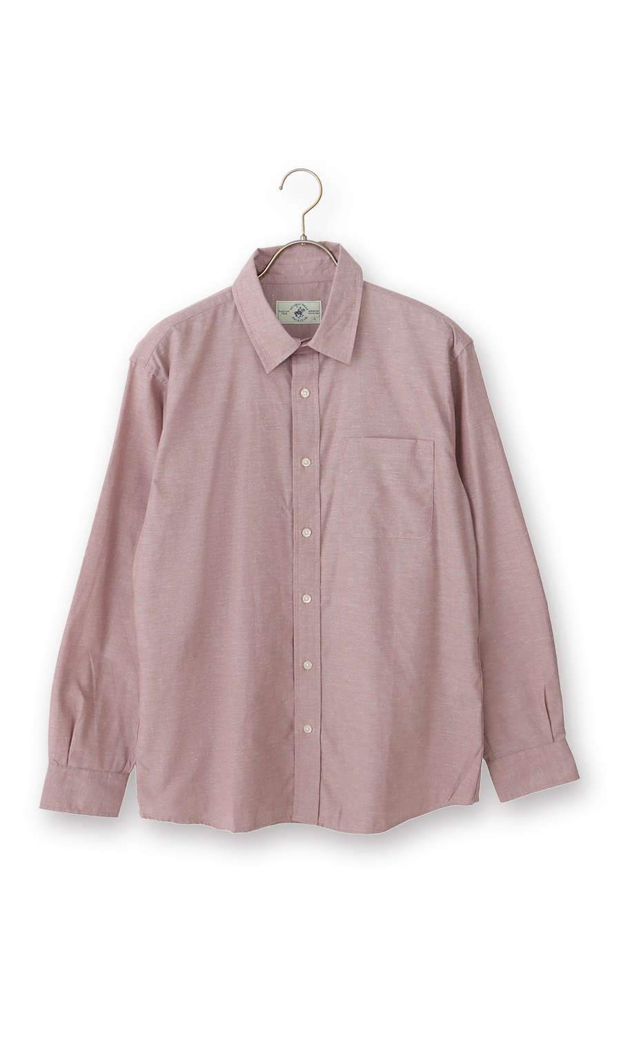 リネンブレンドレギュラーカラーシャツ【BEVERLY HILLS POLO CLUB】 ピンク M
