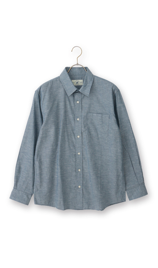 リネンブレンドレギュラーカラーシャツ【BEVERLY HILLS POLO CLUB】