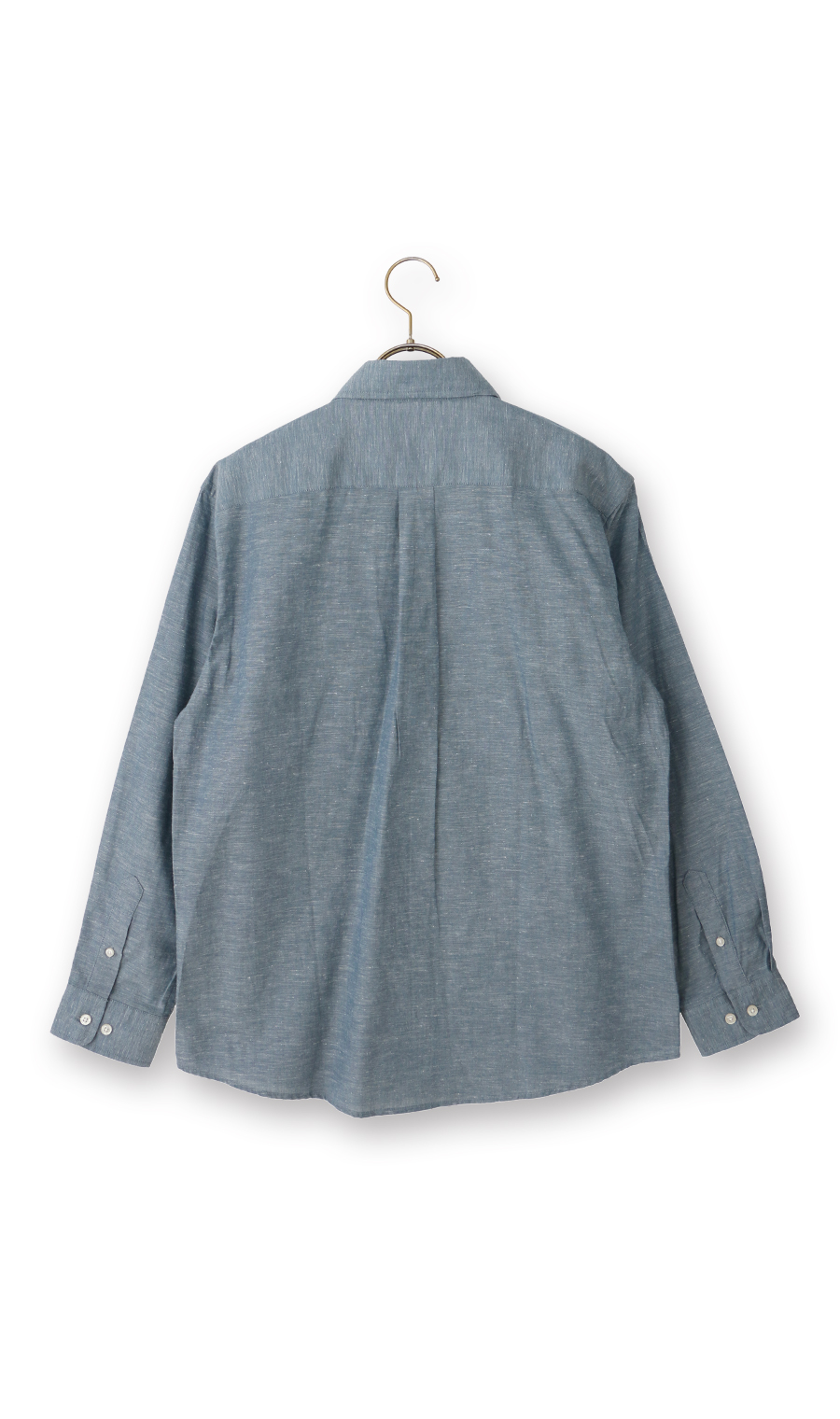 リネンブレンドレギュラーカラーシャツ【BEVERLY HILLS POLO CLUB】 ブルー M