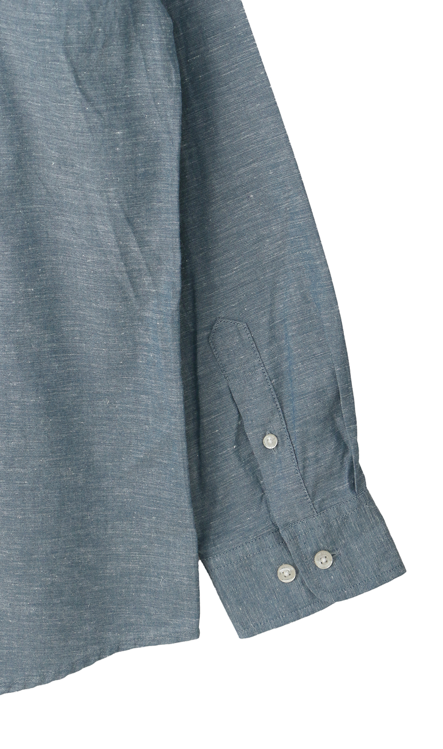 リネンブレンドレギュラーカラーシャツ【BEVERLY HILLS POLO CLUB】 ブルー M