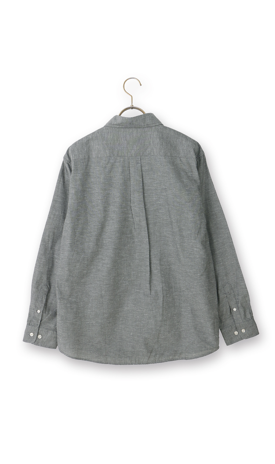 リネンブレンドレギュラーカラーシャツ【BEVERLY HILLS POLO CLUB】 グレー M