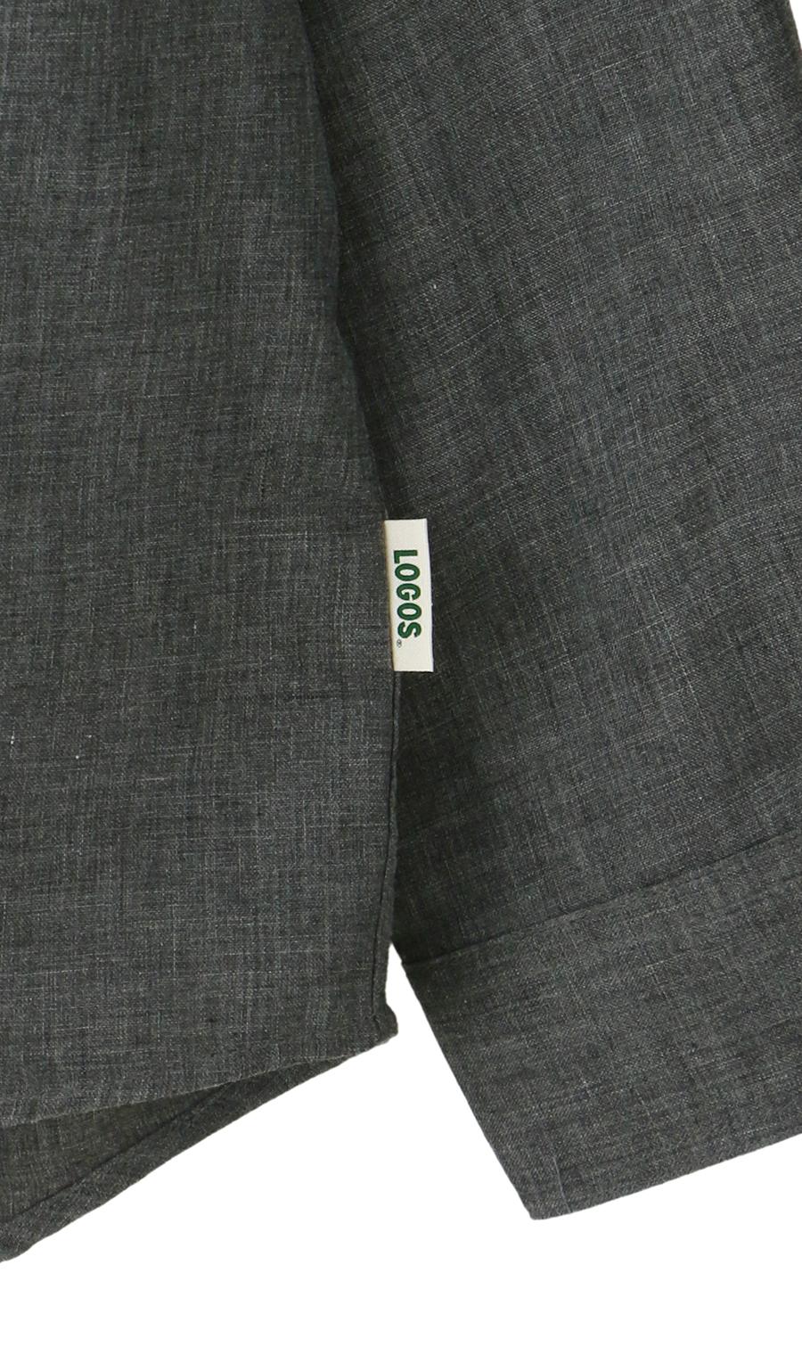 ダブルガーゼデニム調シャツ【LOGOS】 ブラック M