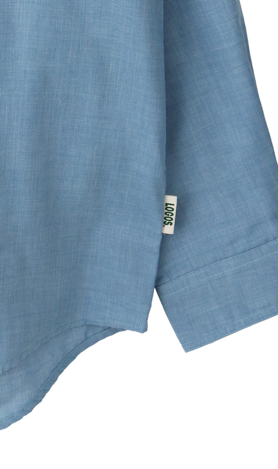 ダブルガーゼデニム調シャツ【LOGOS】 サックス M