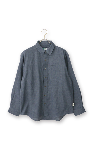ダブルガーゼデニム調シャツ【LOGOS】