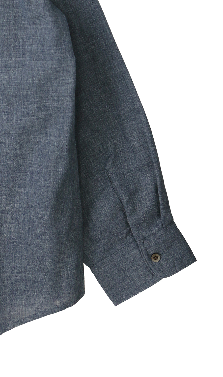 ダブルガーゼデニム調シャツ【LOGOS】 ネイビー M