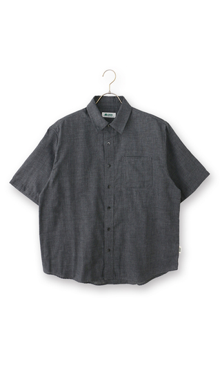 ダブルガーゼデニム調半袖シャツ【LOGOS】