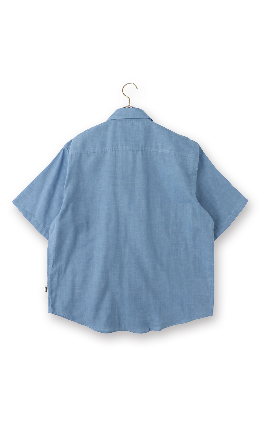 ダブルガーゼデニム調半袖シャツ【LOGOS】 サックス M