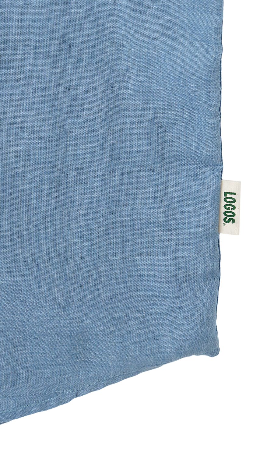 ダブルガーゼデニム調半袖シャツ【LOGOS】 サックス M