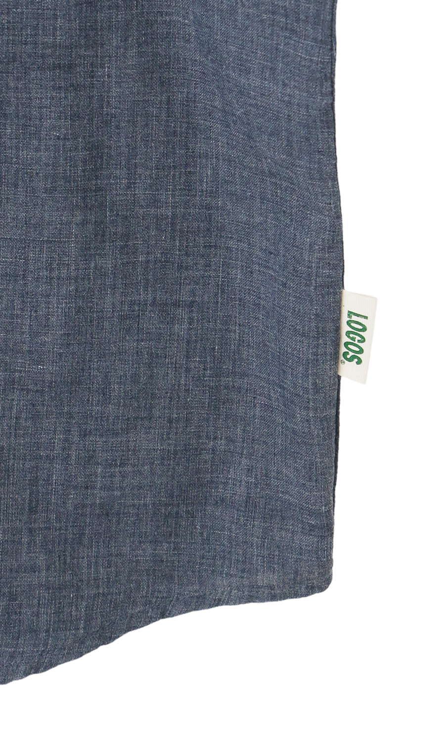 ダブルガーゼデニム調半袖シャツ【LOGOS】 ネイビー M