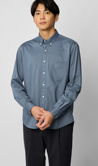 ボタンダウンニットシャツ【長袖】【ALTIMA premium】