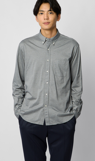 ボタンダウンニットシャツ【長袖】【ALTIMA premium】