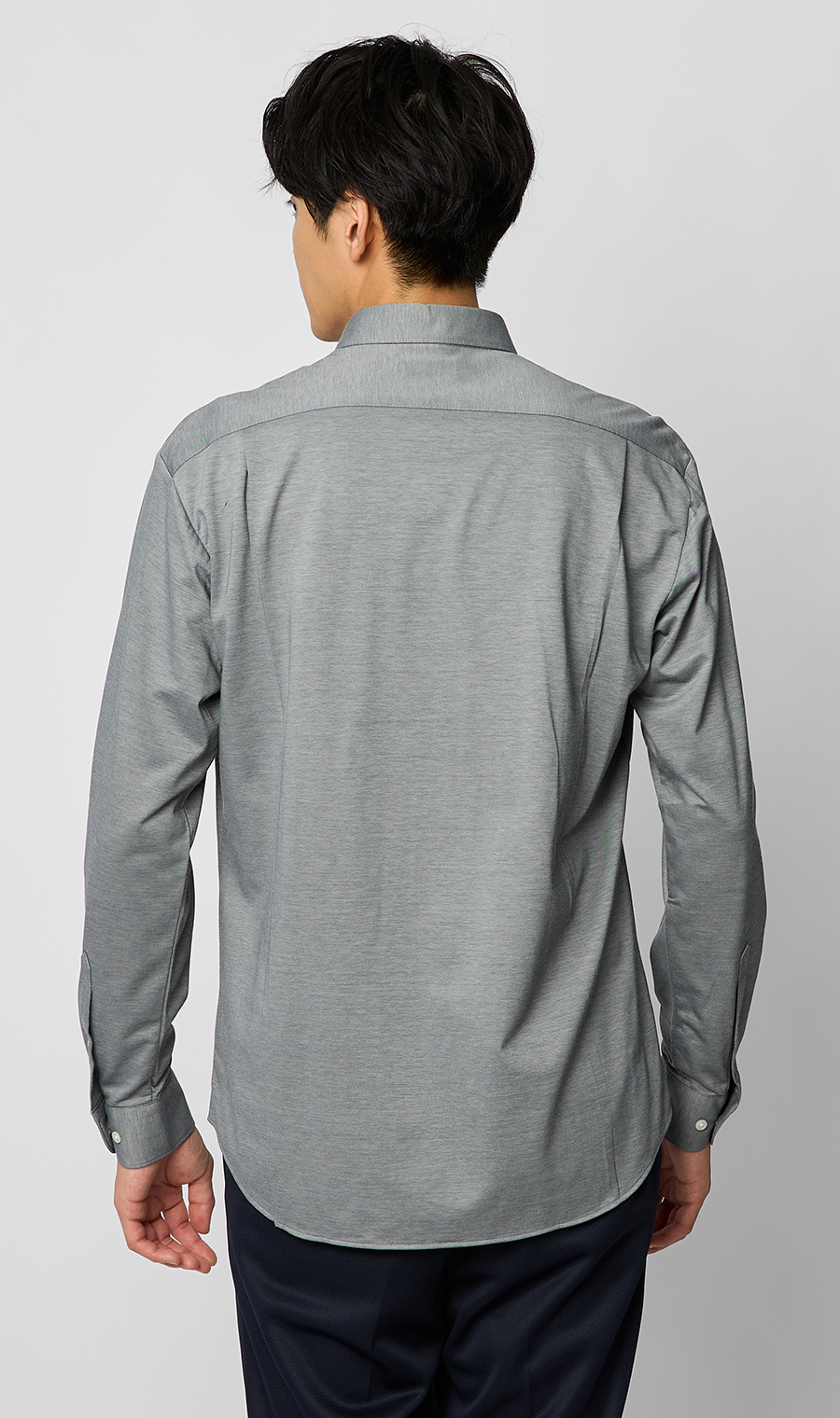 ボタンダウンニットシャツ【長袖】【ALTIMA premium】 グレー S