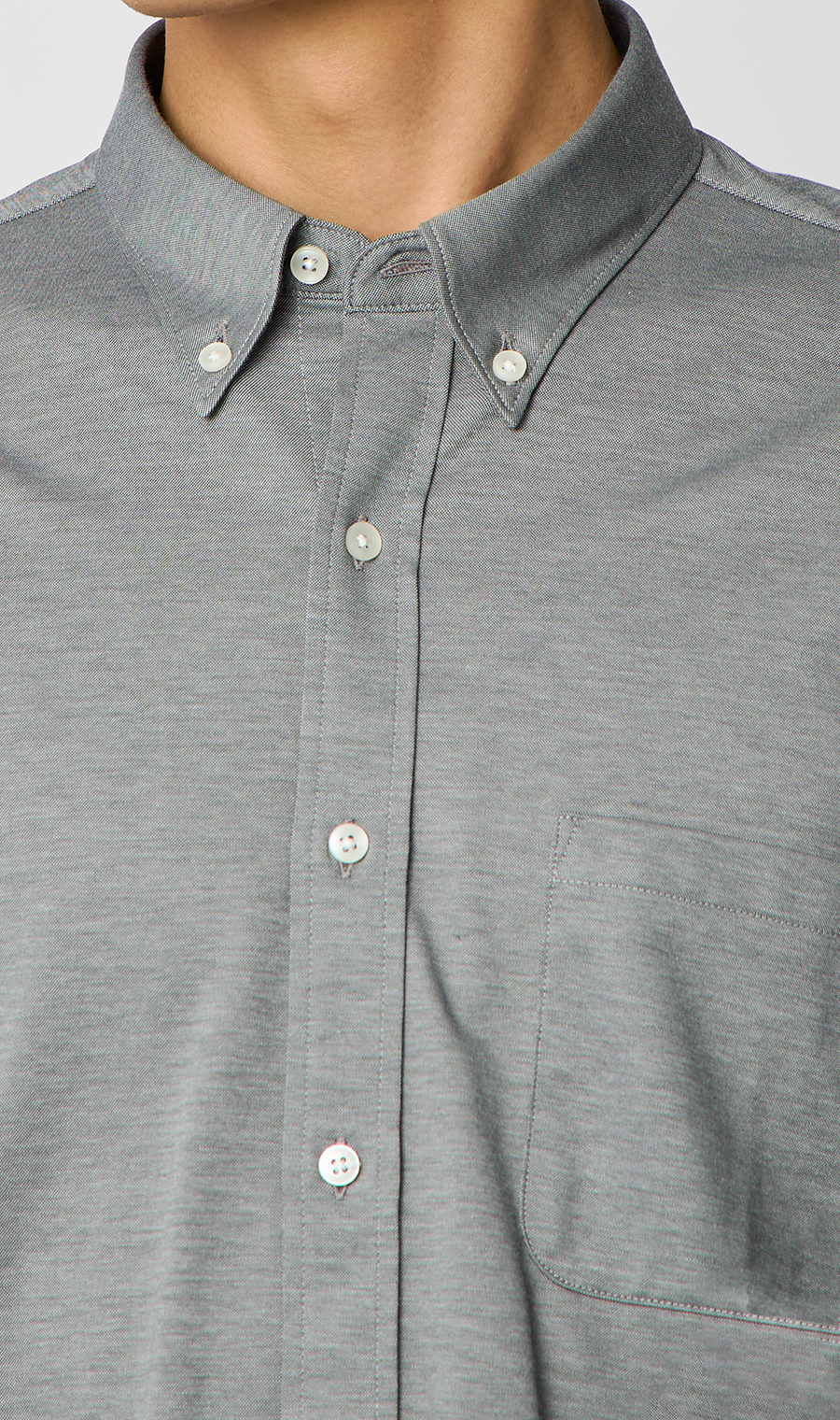 ボタンダウンニットシャツ【長袖】【ALTIMA premium】 グレー S