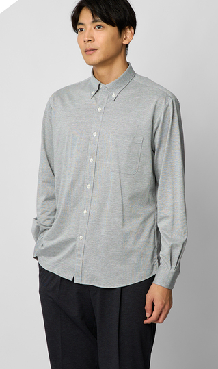 ボタンダウンニットシャツ【長袖】【ALTIMA premium】