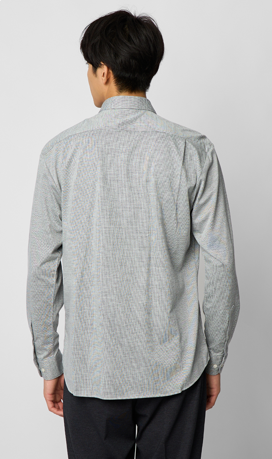 ボタンダウンニットシャツ【長袖】【ALTIMA premium】 ライトグレー S