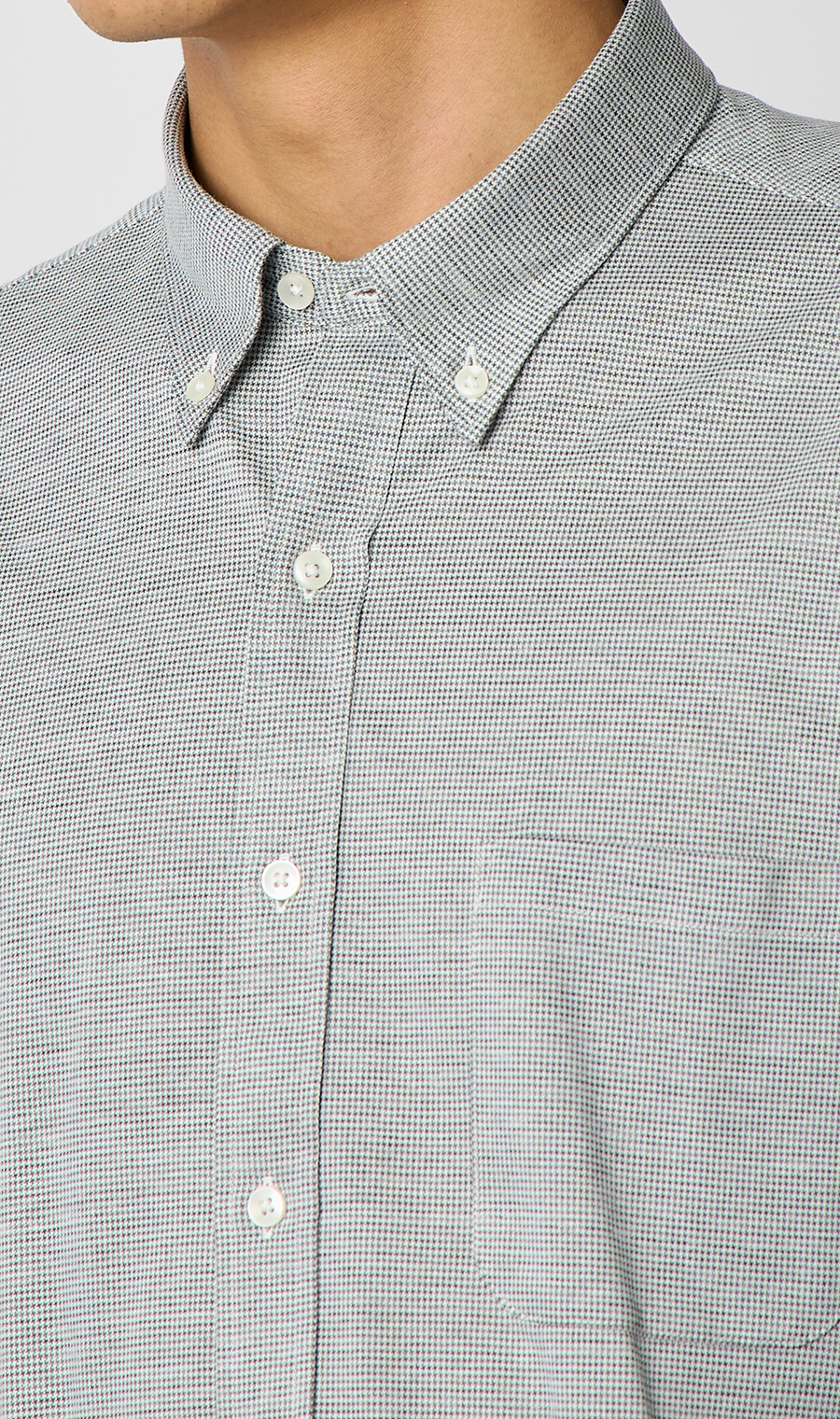 ボタンダウンニットシャツ【長袖】【ALTIMA premium】 ライトグレー S