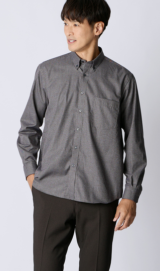 メランジボタンダウンシャツ