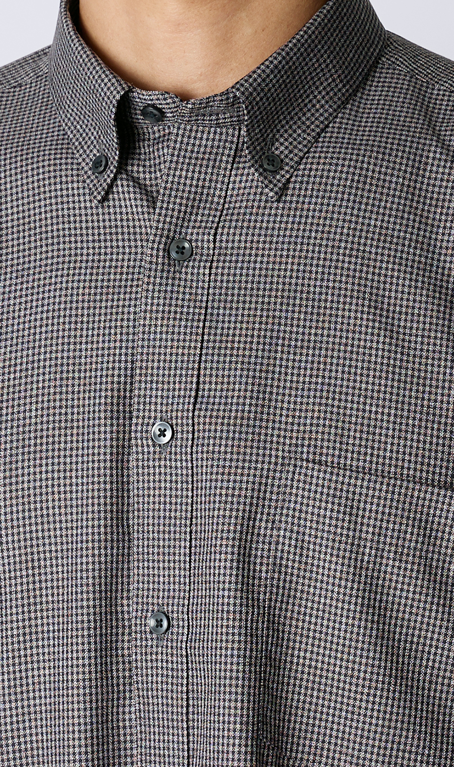 メランジボタンダウンシャツ チャコール S