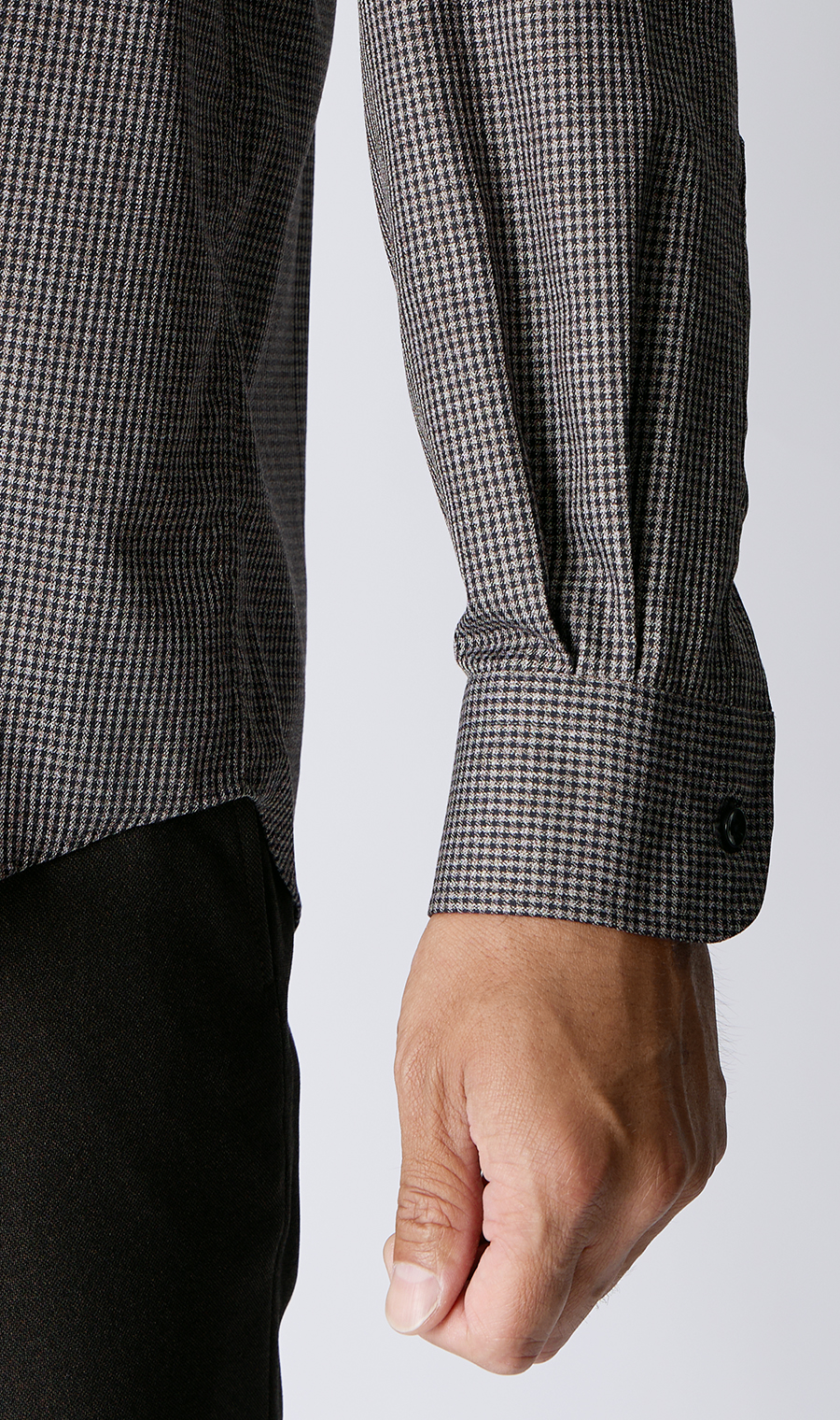 メランジボタンダウンシャツ チャコール S