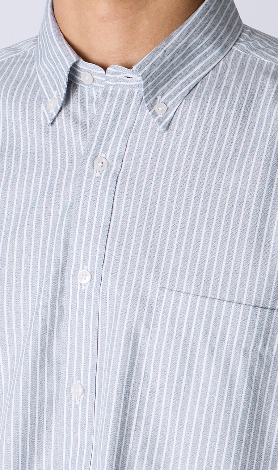 メランジボタンダウンシャツ ライトグレー S