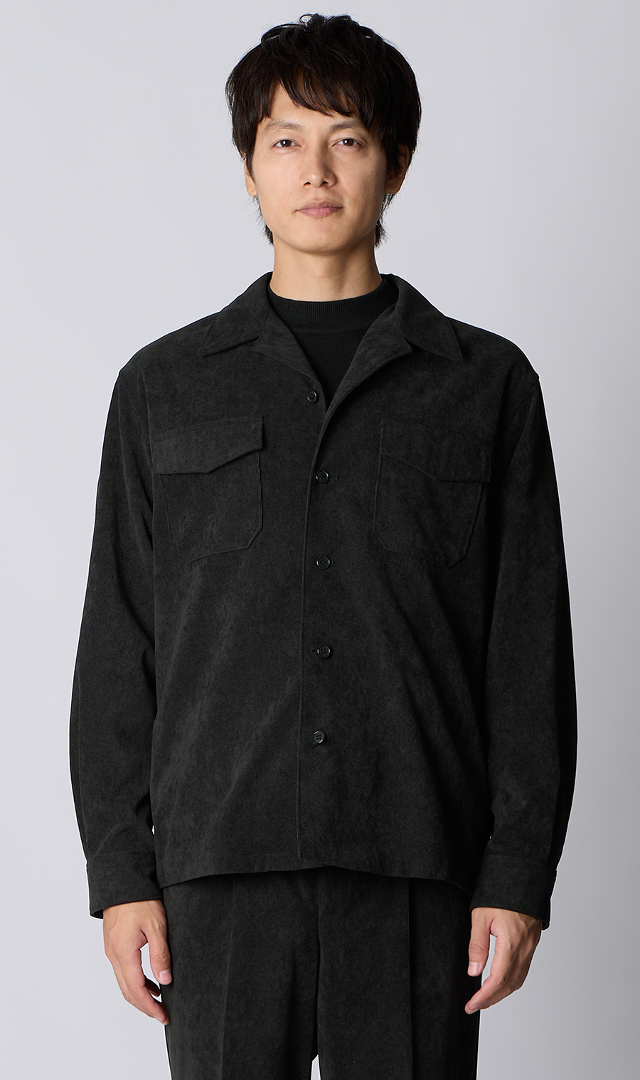 CPOシャツジャケット【コーデュロイ】【セットアップ着用可】 ブラック S