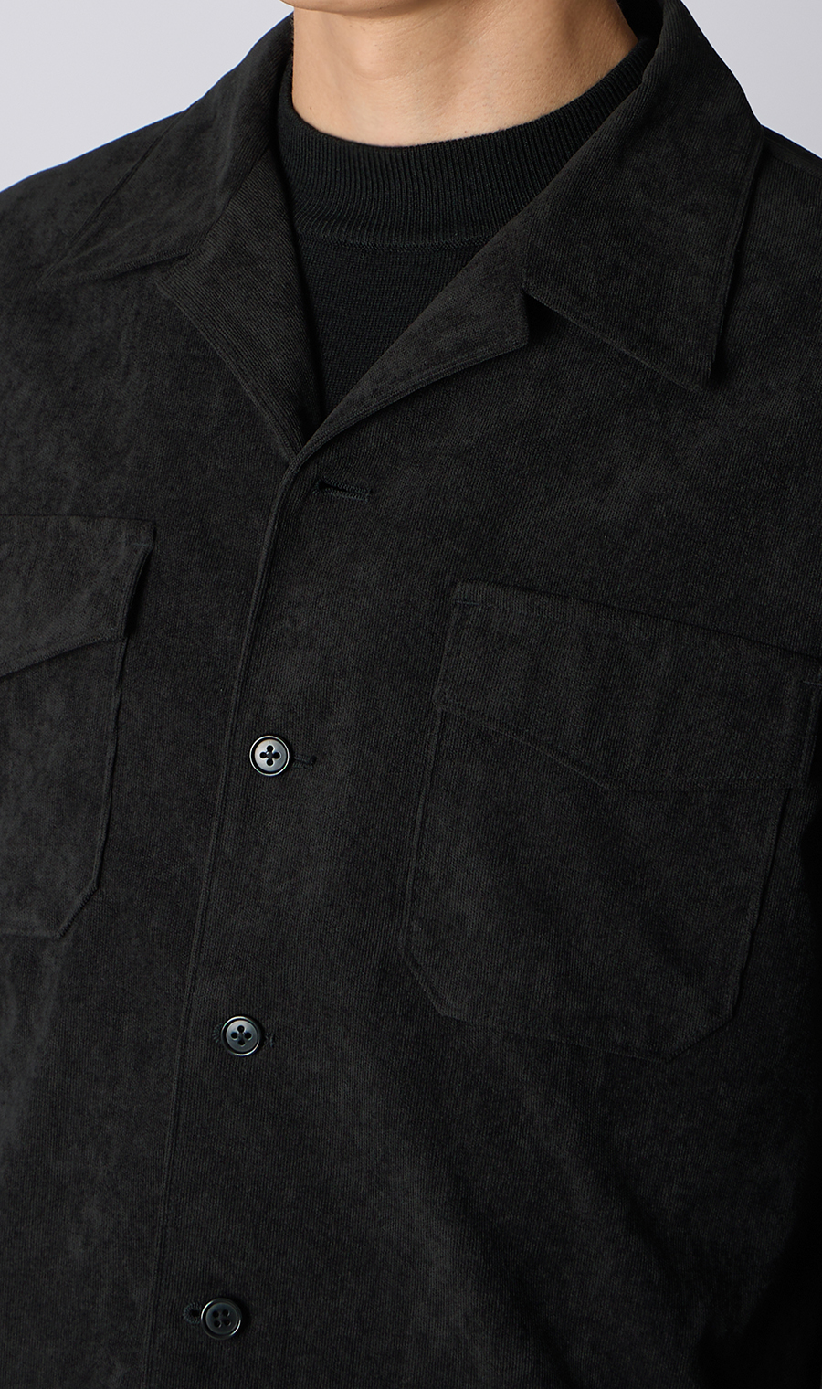 CPOシャツジャケット【コーデュロイ】【セットアップ着用可】 ブラック S