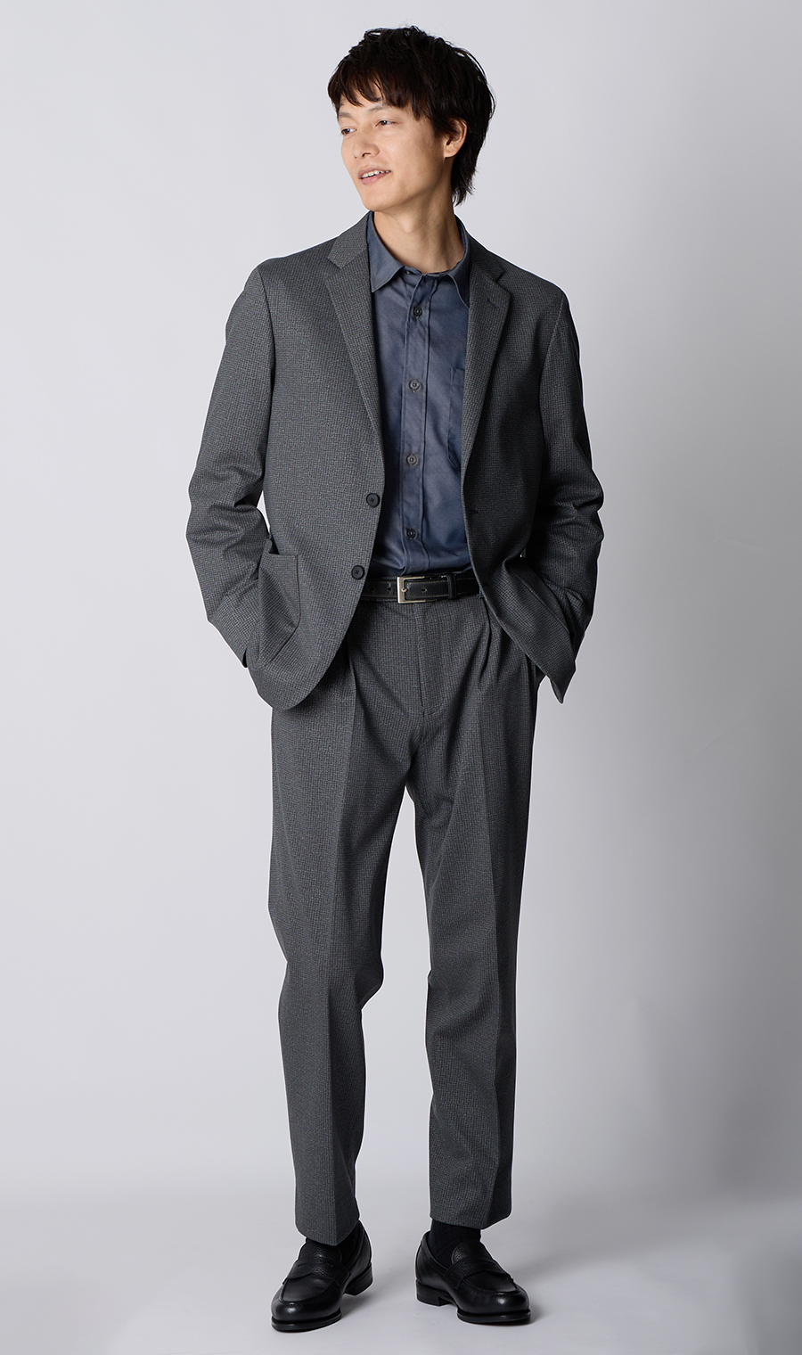 ＣＰＯハオリシャツ【デニムライク】 ネイビー S