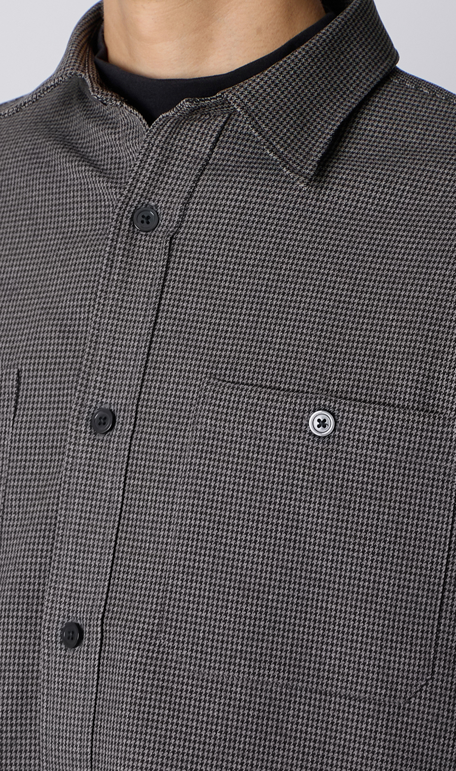 CPOハオリシャツ【千鳥格子】 チャコール S