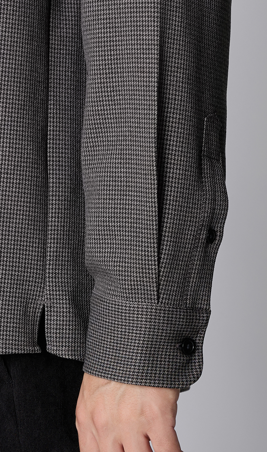 CPOハオリシャツ【千鳥格子】 チャコール S