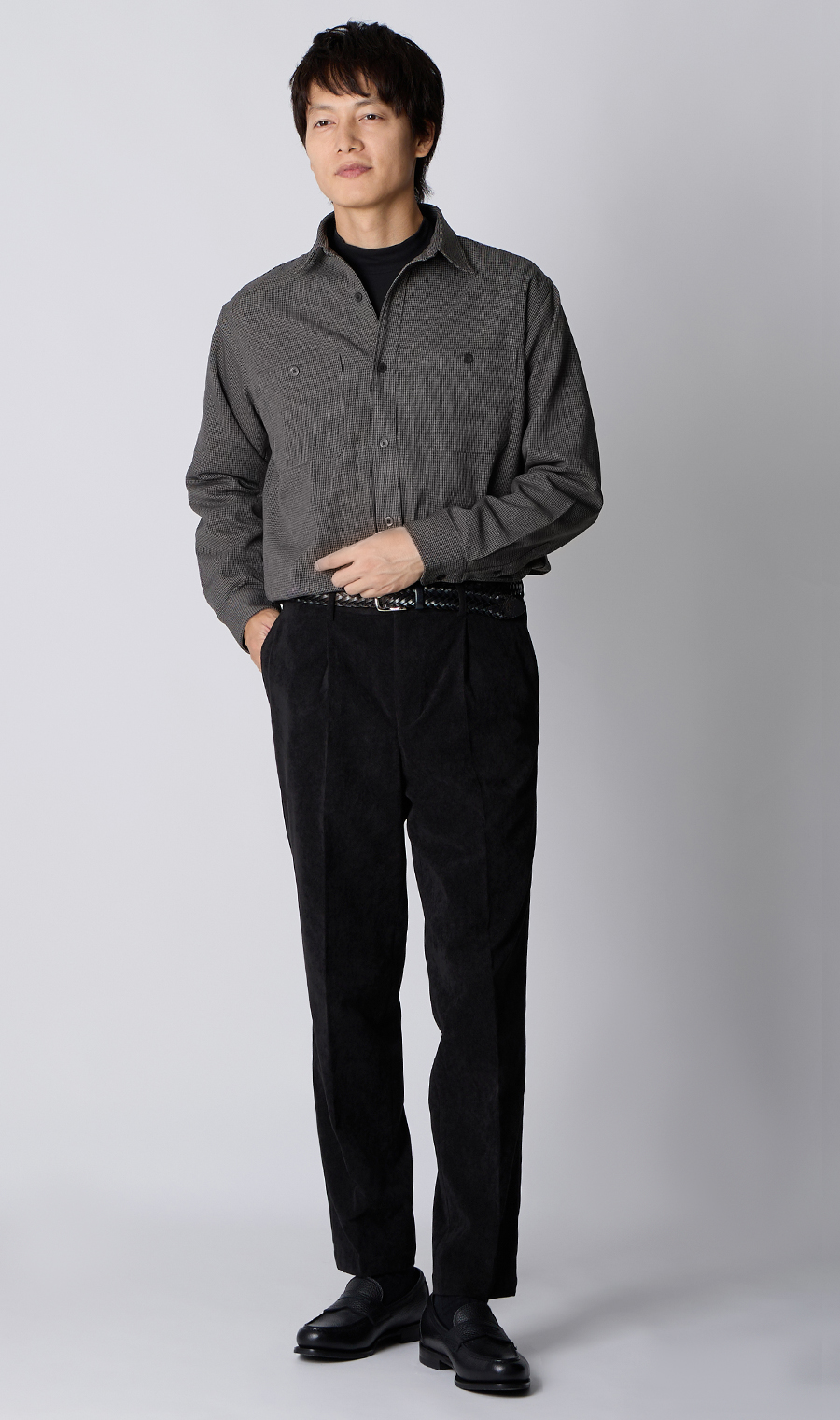 【38?】AQUASCUTUM インバネス　千鳥格子 38?】AQUASCUTUM インバネス 千鳥格子 38?】AQUASCUTUM