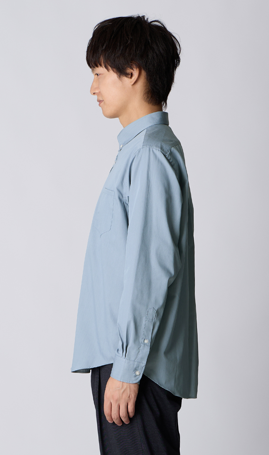 ボタンダウンシャツ【長袖】【EASYCARE】 サックス S