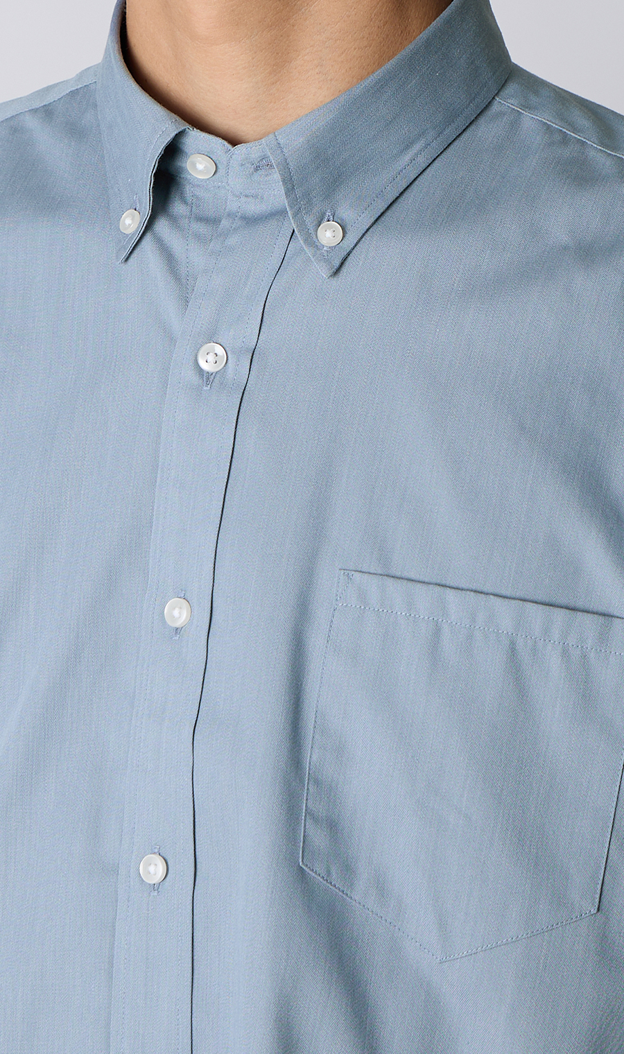 ボタンダウンシャツ【長袖】【EASYCARE】 サックス S