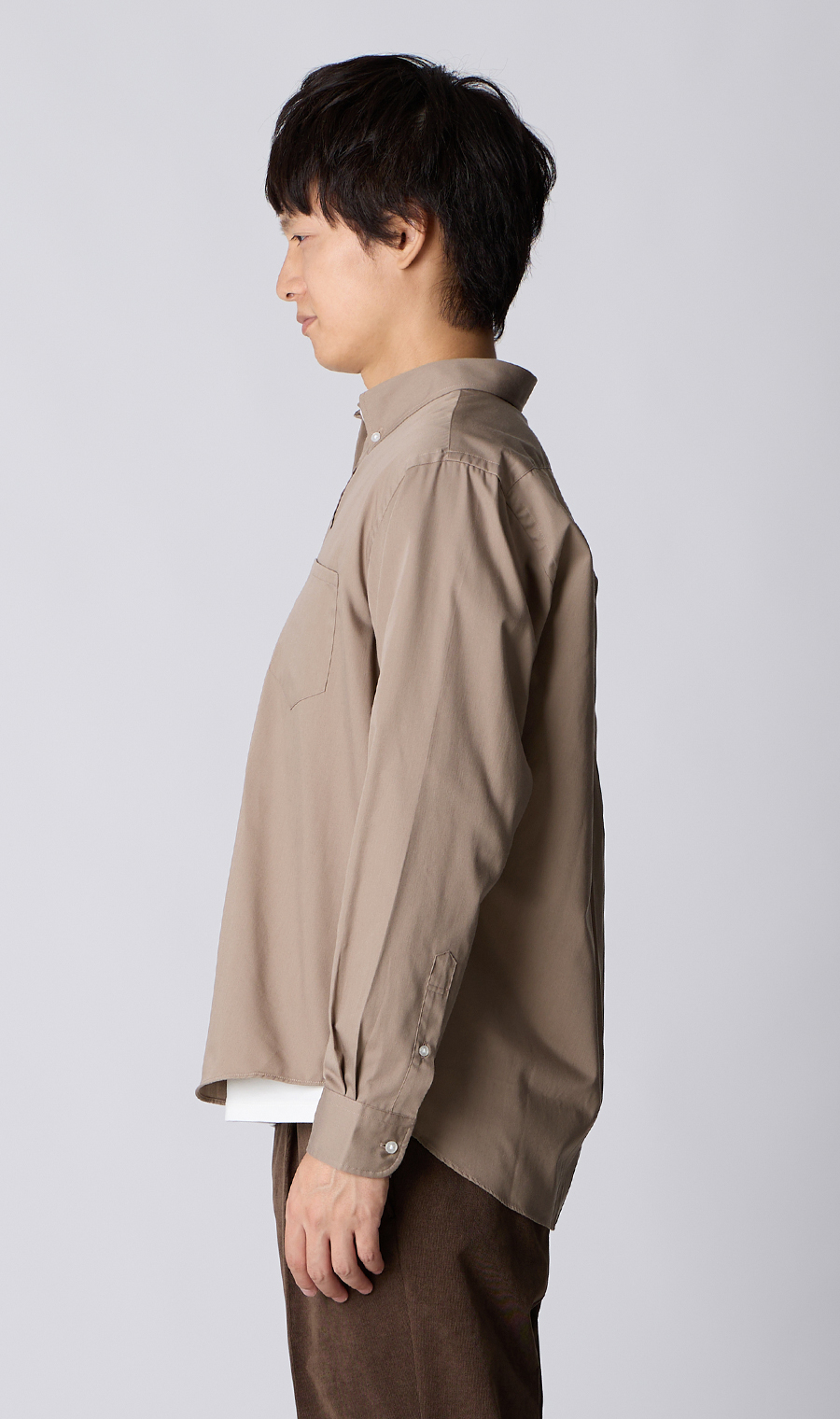 ボタンダウンシャツ【長袖】【EASYCARE】 ベージュ S