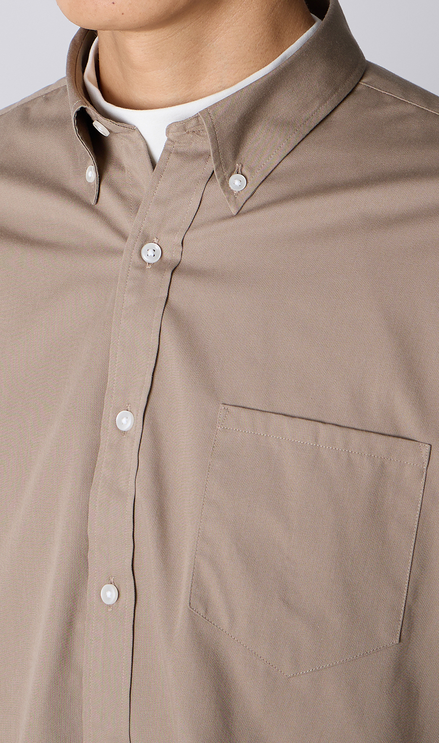 ボタンダウンシャツ【長袖】【EASYCARE】 ベージュ S