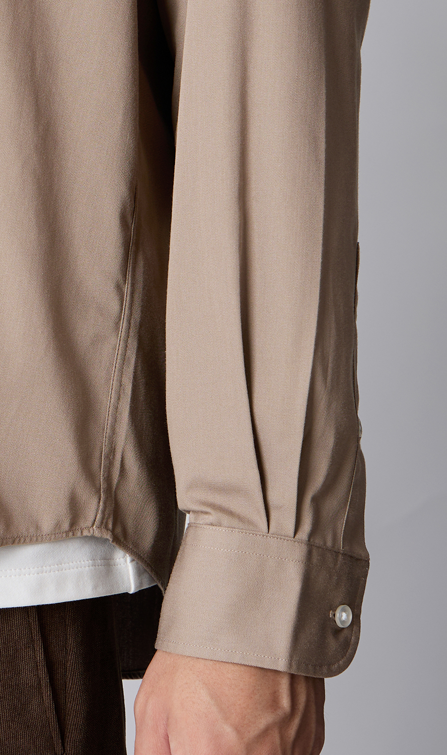 ボタンダウンシャツ【長袖】【EASYCARE】 ベージュ S