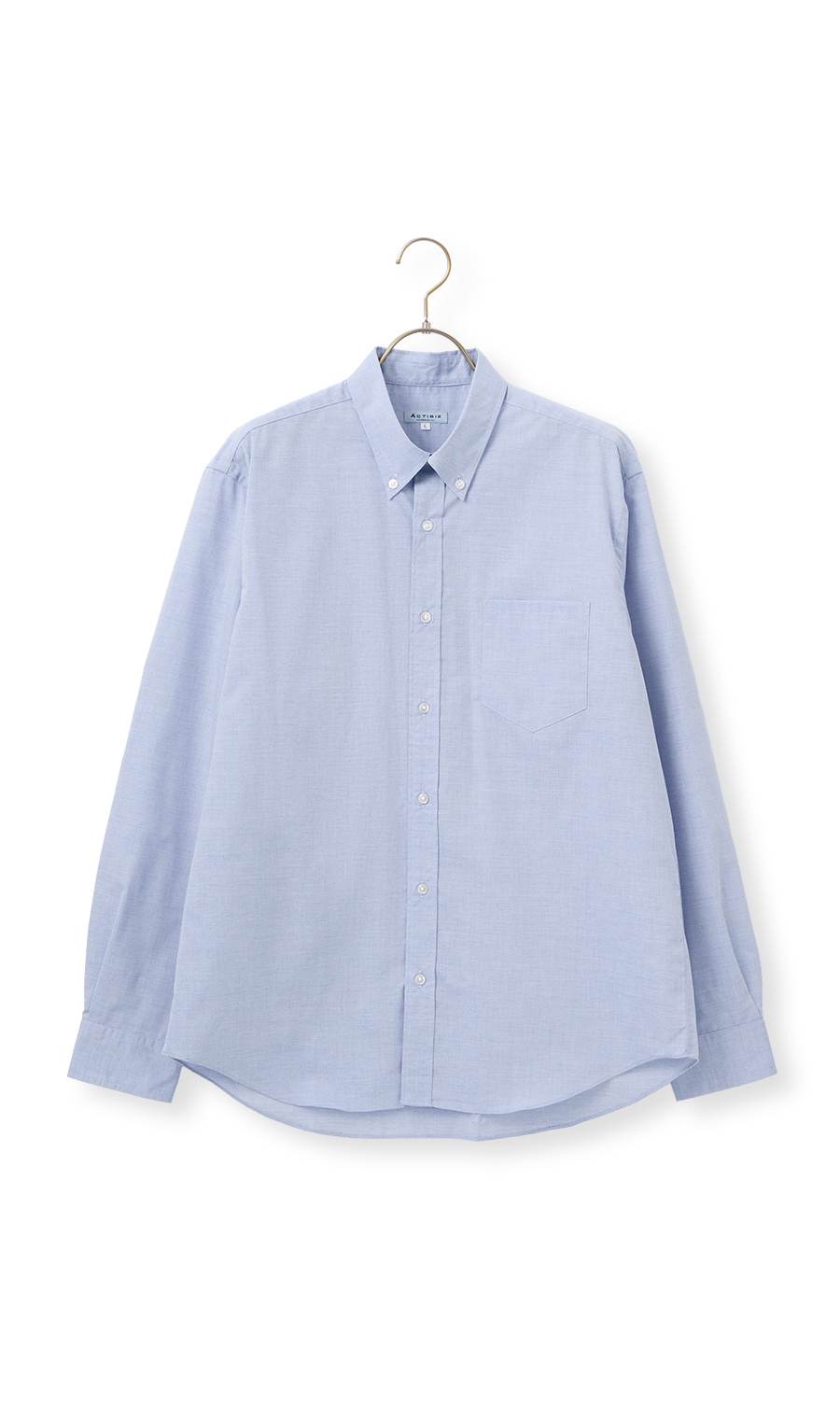 撚り杢シャンブレーボタンダウンシャツ【長袖】 サックス S