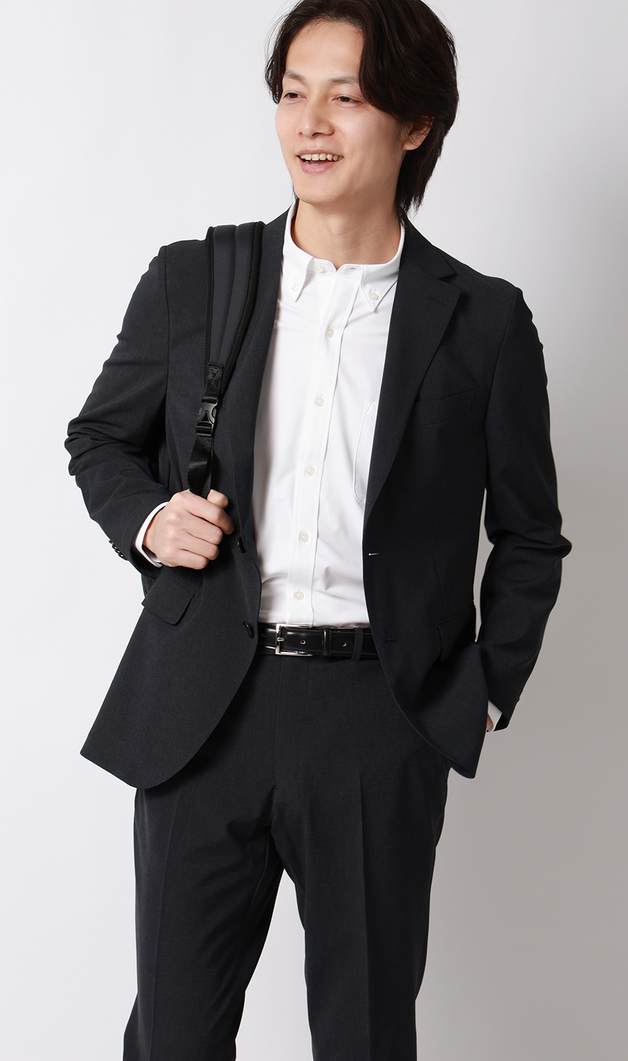 ボタンダウンニットシャツ【長袖】【ALTIMA premium PURE WHITE】 ホワイト S