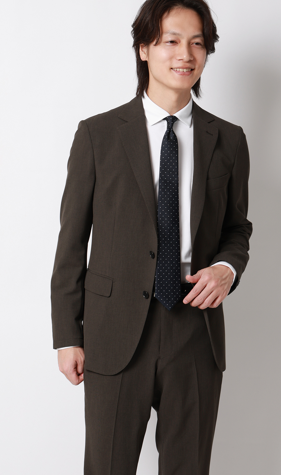 ワイドカラーニットシャツ【長袖】【ALTIMA premium PURE WHITE】 ホワイト S