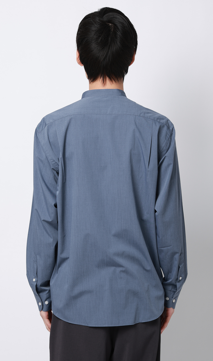 バンドカラーシャツ【長袖】 サックス S