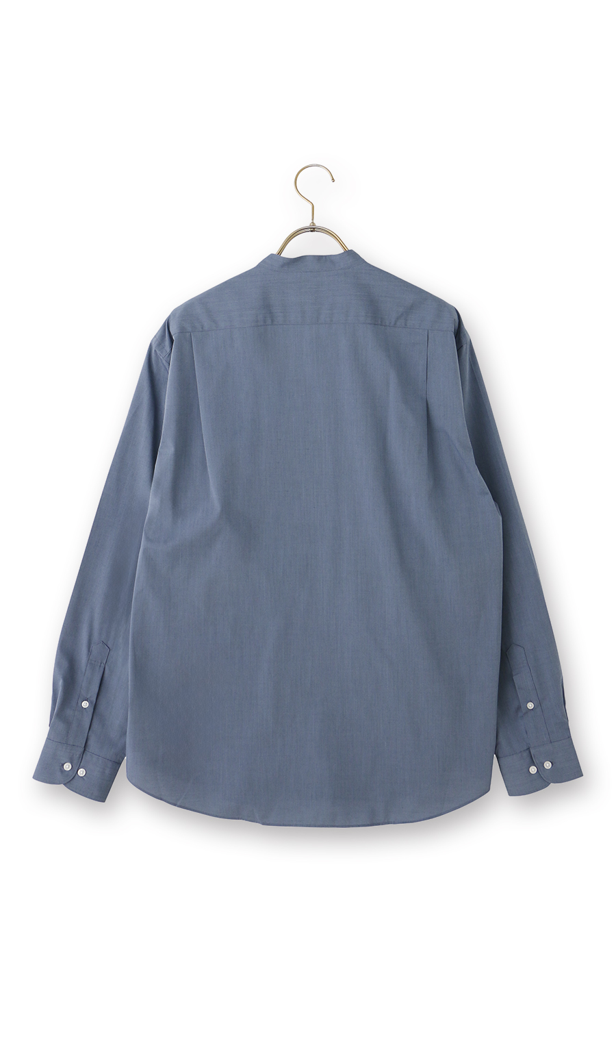 バンドカラーシャツ【長袖】 サックス S