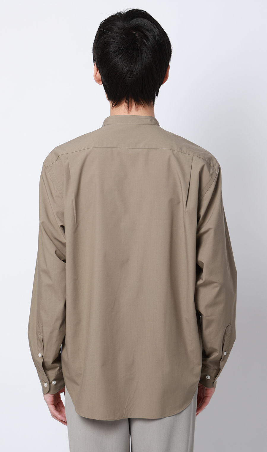 バンドカラーシャツ【長袖】 ベージュ S