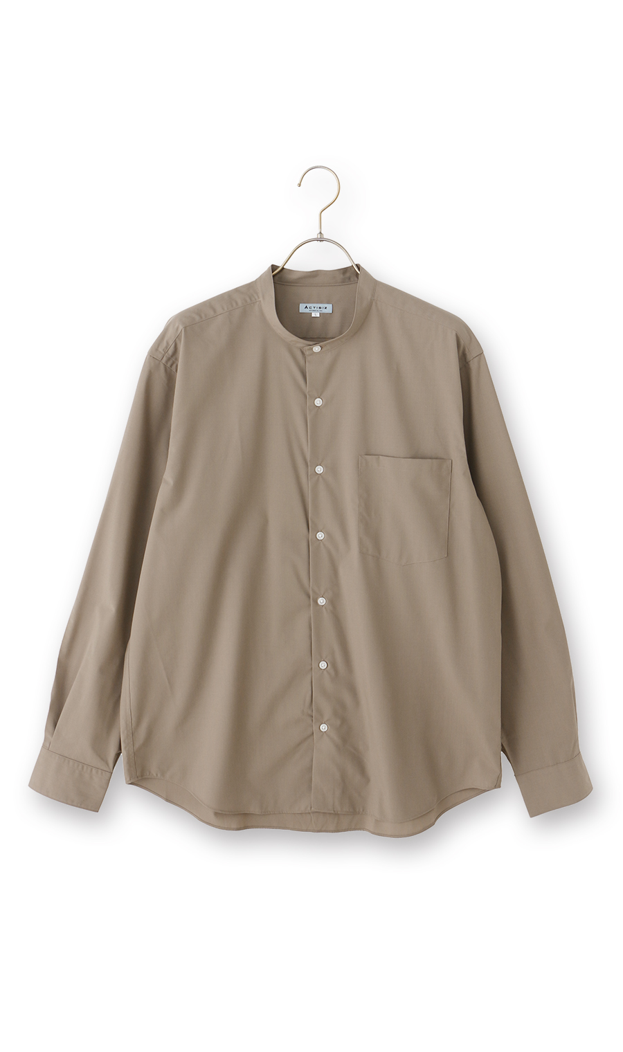 バンドカラーシャツ【長袖】 ベージュ S