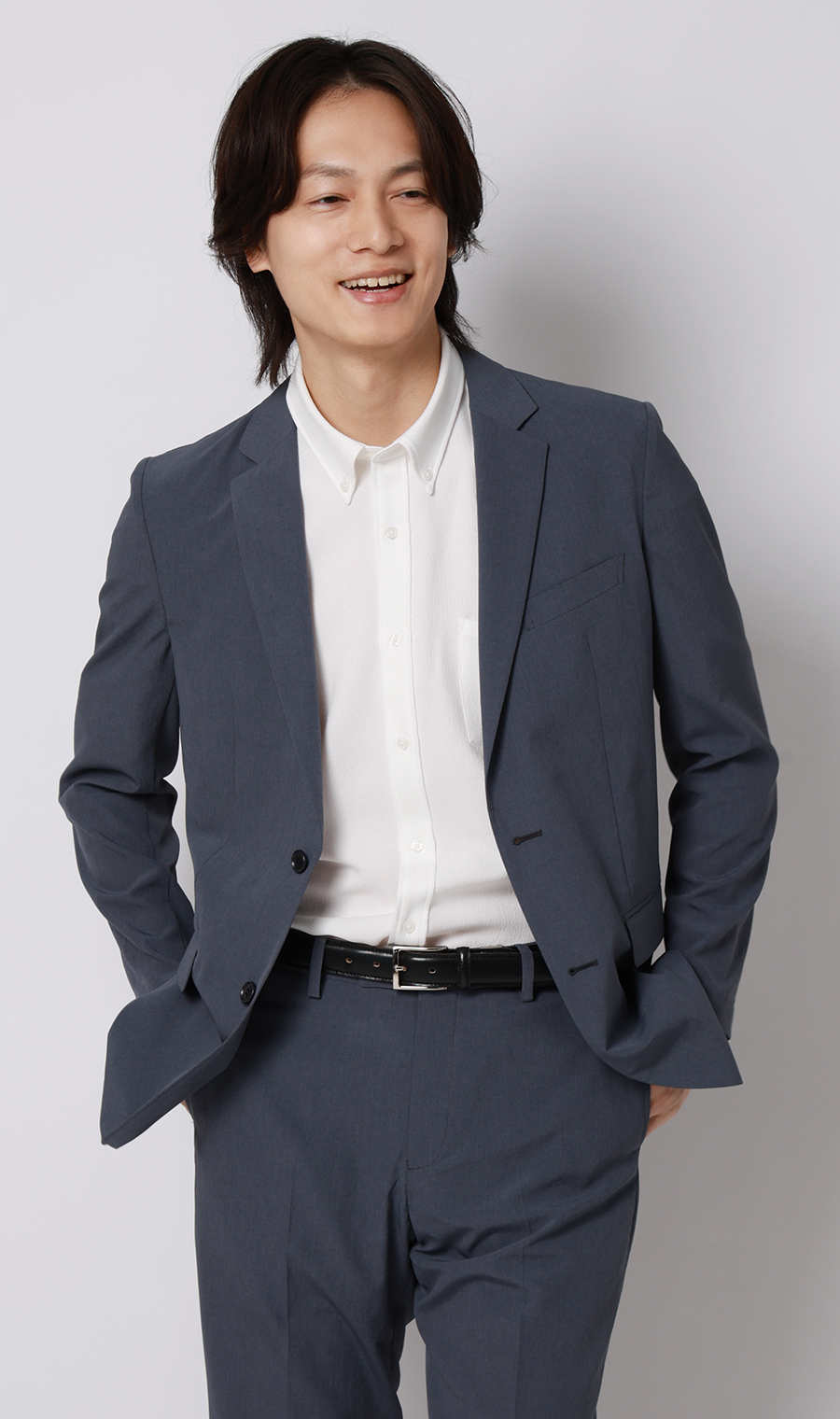 リネンライクボタンダウンシャツ【7分袖】【Reflax】 ホワイト S