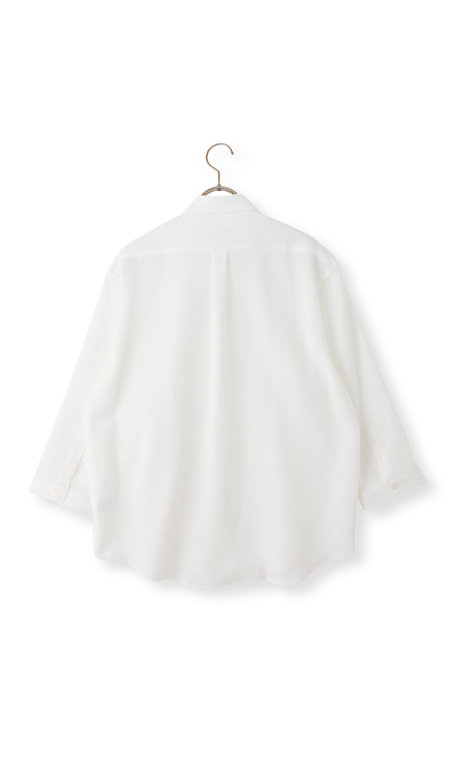 リネンライクボタンダウンシャツ【涼】【7分袖】【Reflax】 ホワイト S